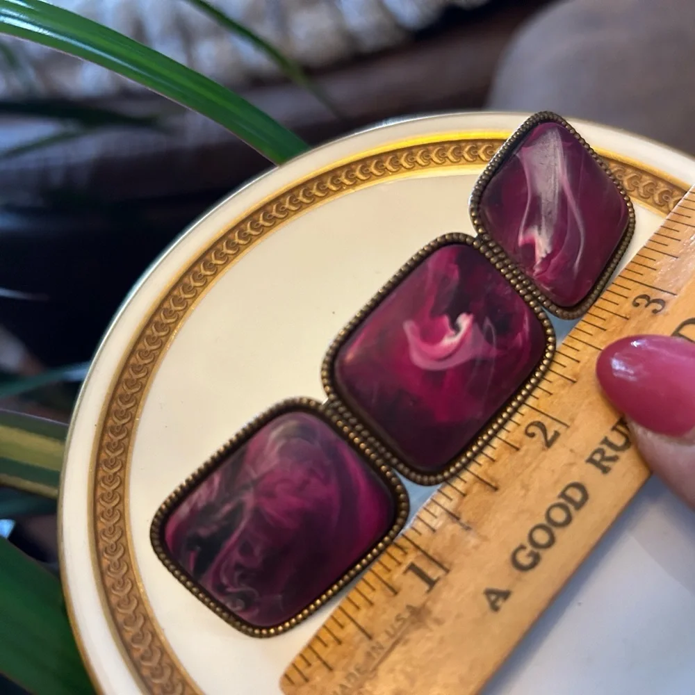 Vintage Marbled Berry Barrette